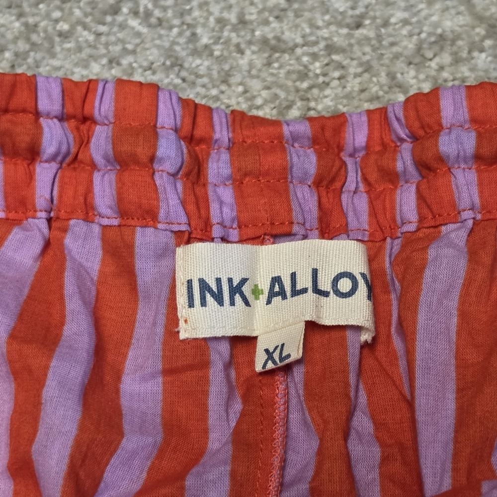 INK + ALLOY Bonnie Pajama Set Sz XL Lavender & Poppy Striped Long Sleeve Pants - Picture 9 of 12